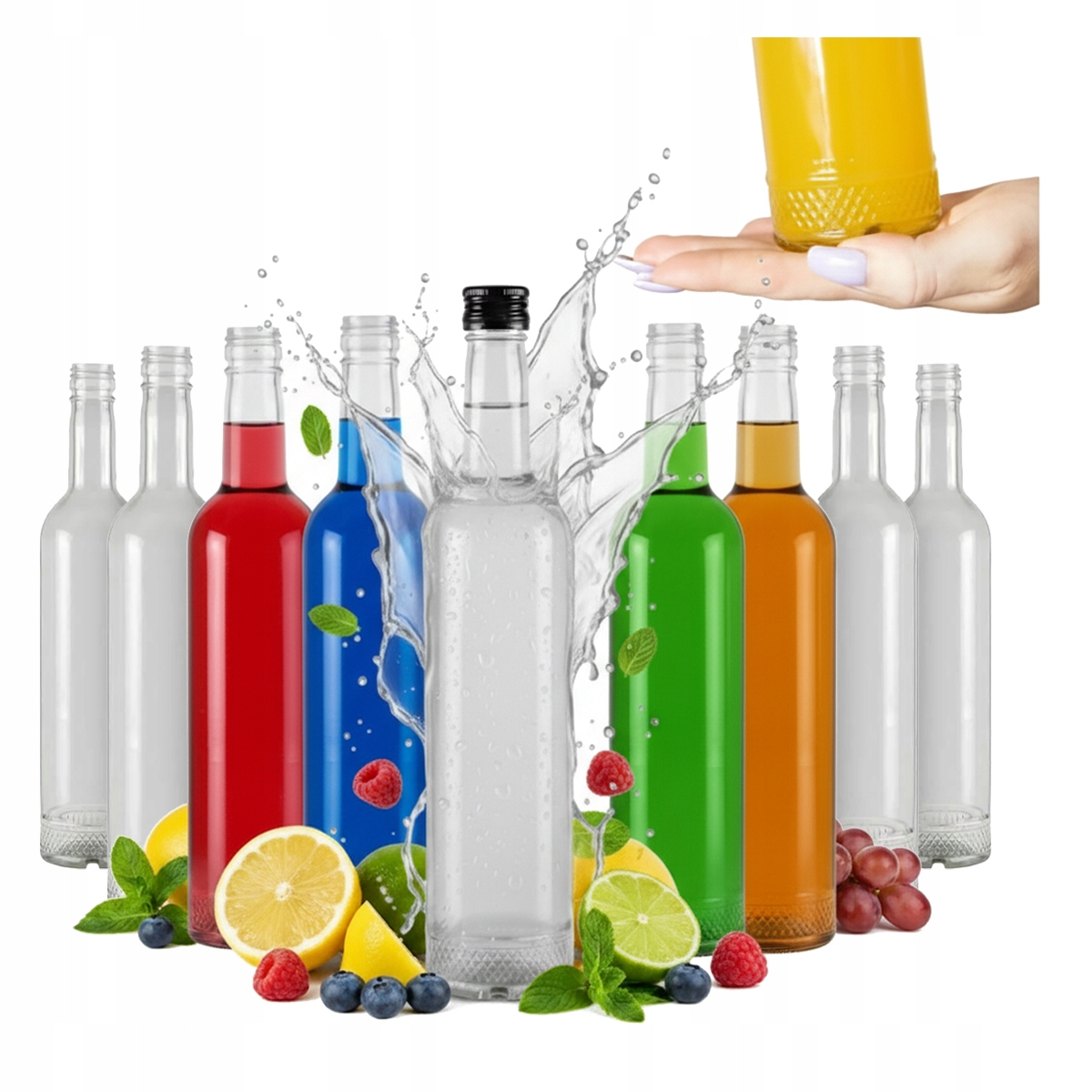 40 Glasflaschen, Kristall, 500 Ml, Für Schwarzgebrannten-likör, Wodka