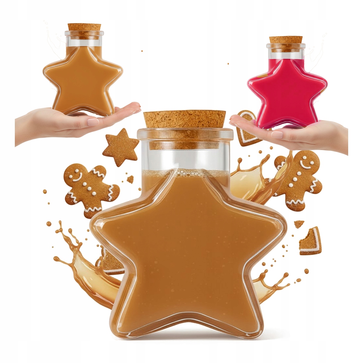 Sternförmige Dekorative Glasflasche 280 Ml, Ideal Für Weinsirup, Geschenk