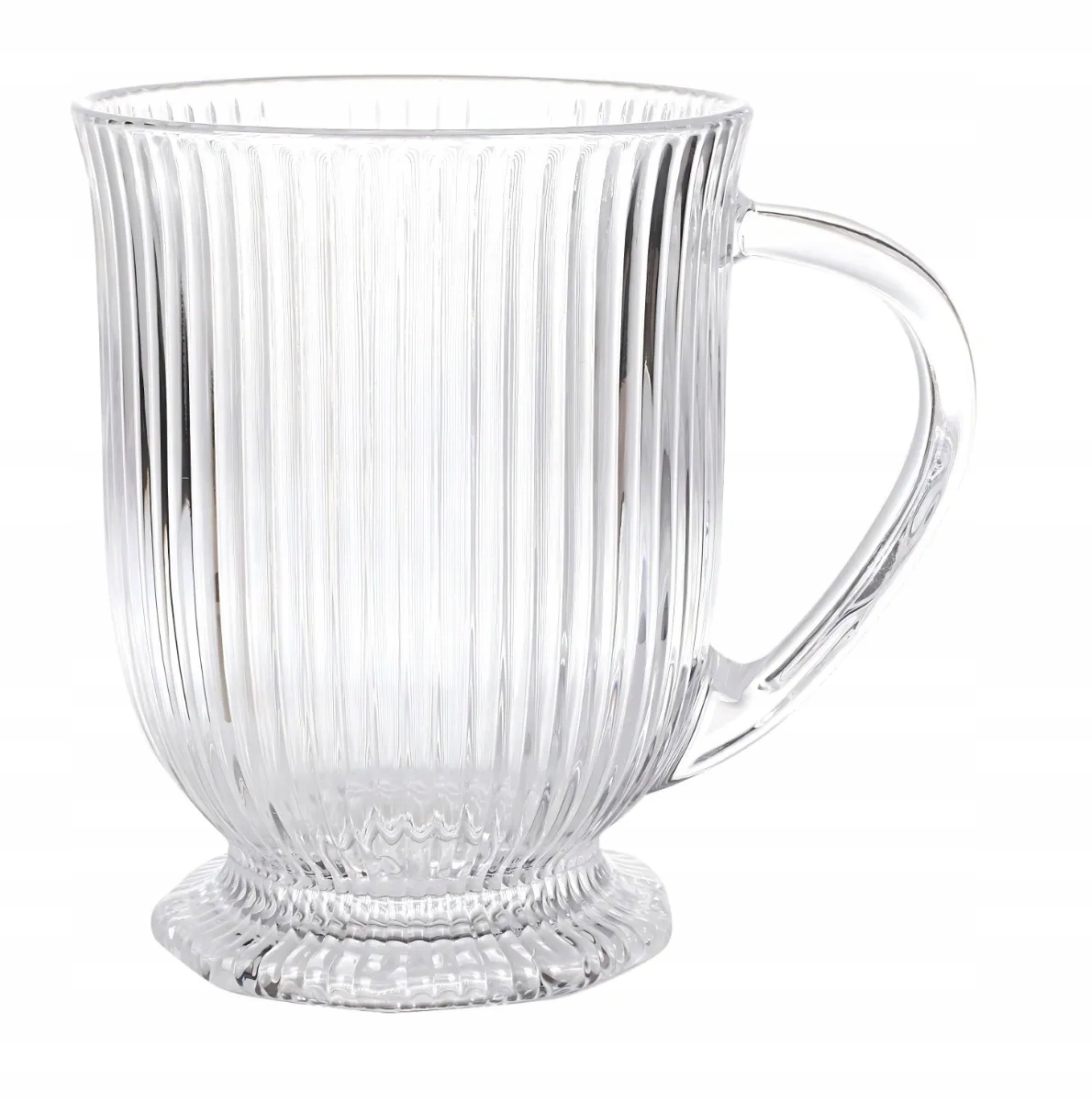 Kaffeeglas Mit Fuß, Geriffelt, 500 Ml, Selena