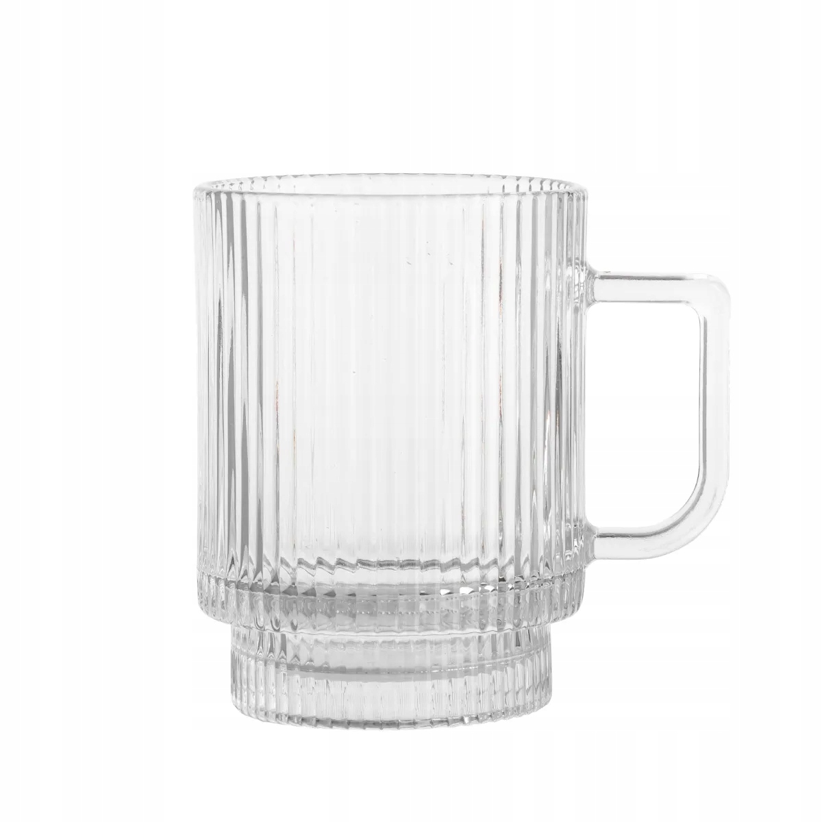 Geradliniger Glasbecher Für Latte Macchiato, Geriffelt, 300 Ml, 1 Stück. Selena