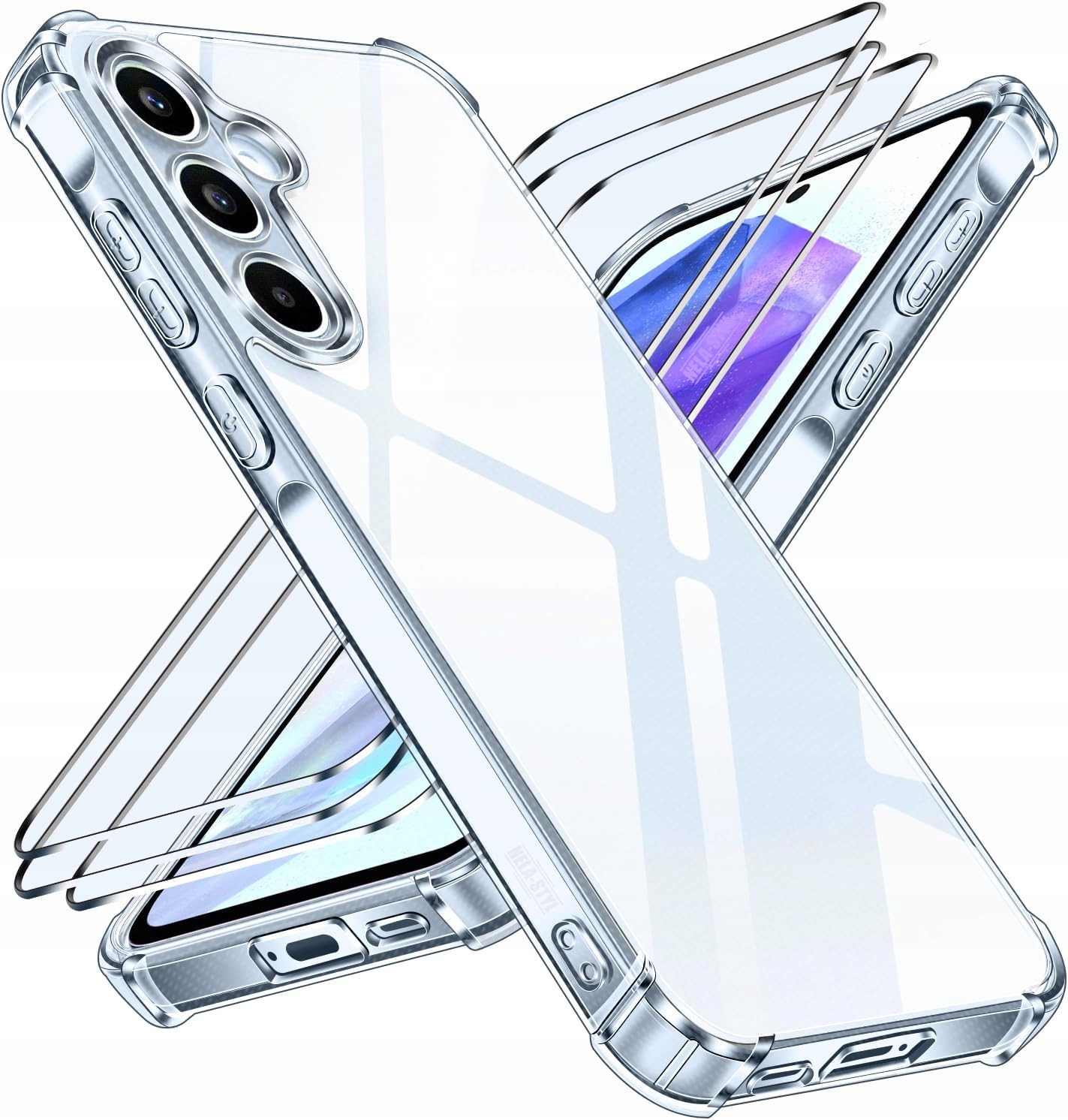 Transparente, Verstärkte Anti-stoß-schutzhülle Für Samsung A36 5g / A56 5g + 3x Glas