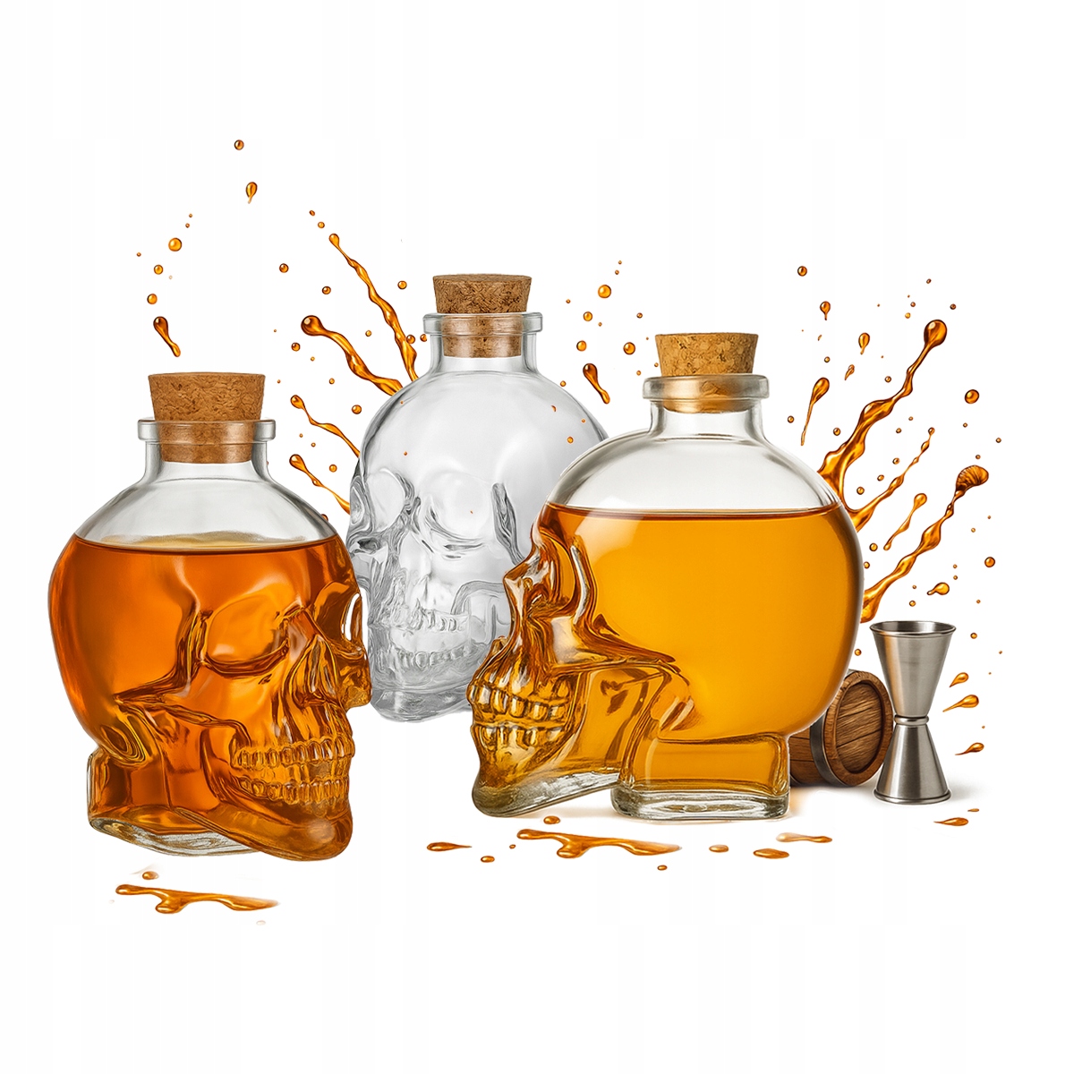 Totenkopf-karaffe, 400 Ml Glasflasche Für Alkohol, Whisky, Geschenkdekoration