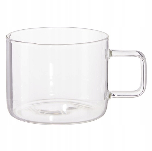 Transparenter Glaskaffeebecher Mit Henkel, 375 Ml, 1 Stück.