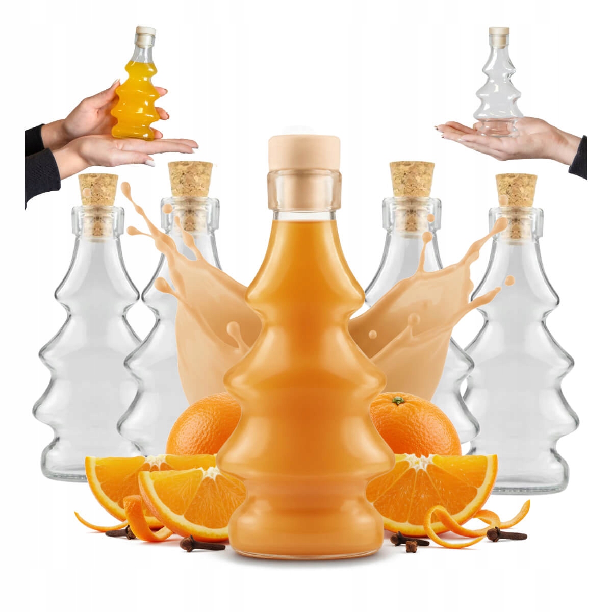 10 Glasflaschen Mit 3d-weihnachtsbaummotiv, 100 Ml, Für Liköre, Säfte, Weihnachten