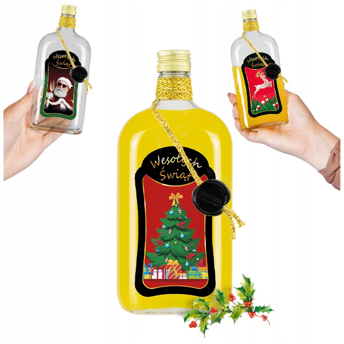 Weihnachtsklassiker 500ml Premium-glasflasche Mit Dekor Für Liköre