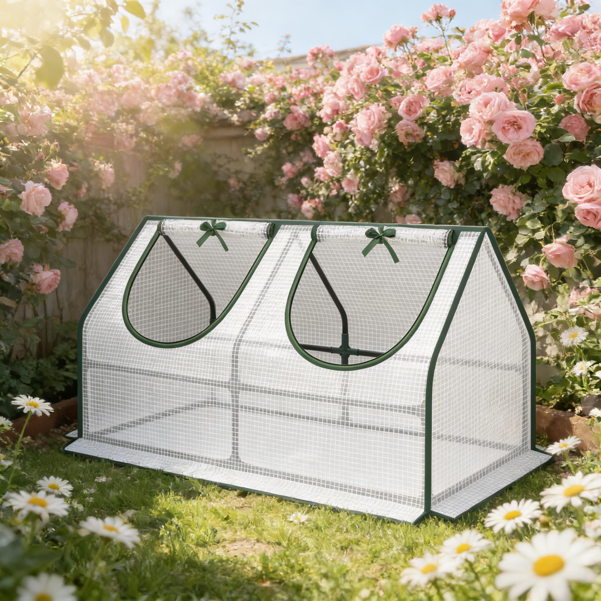 Kompakte Außenminiserre Für Balkon Oder Garten – Tragbare Transparente Kunststoff-serre Mit Verzinktem Stahlrahmen, Ideal Zum Aussäen Und Zum Schutz Von Pflanzen