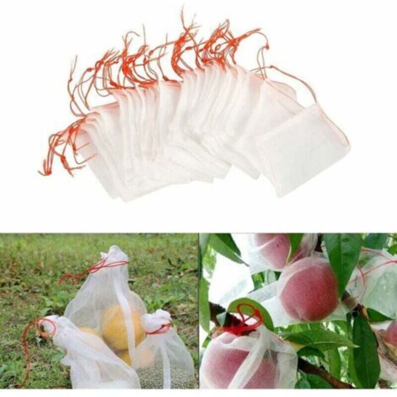 [niemals Verwendet] Packung Mit 100 Insektennetzsäcken, Nylon-gartenschutznetz, Wiederverwendbare Obst- Und Pflanzenschutzsäcke, Vogelsichere Traubensäcke Mit Kordelzug (15 X 10 Cm)