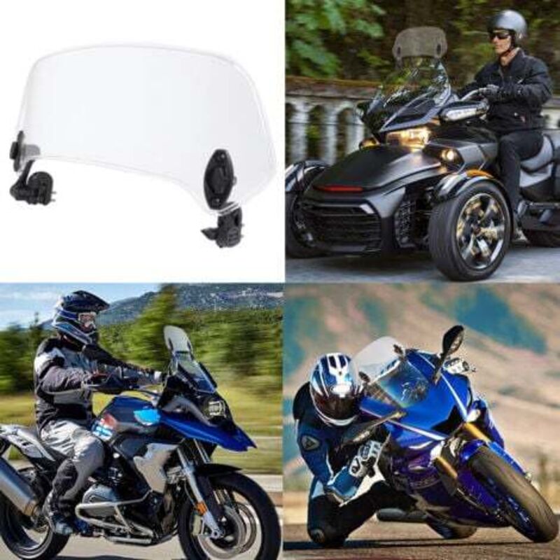 [niemals Verwendet] Motorrad-windschutzscheibe (transparent M), Universelle Modifizierte Motorrad-windschutzscheiben-deflektoren, Windschutzscheiben-spoiler-luftabweiser