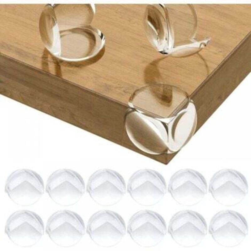 [niemals Verwendet] Eckenschutz Für Babytische, Kindersicherheits-eckenschützer Für Schreibtisch, Kinderbett, Kamin, Tisch, Weiche Ecken Und Kanten + Sichere Runde 12er-packung Transparent