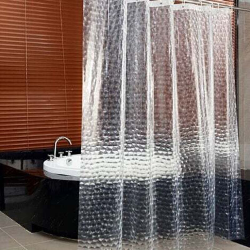 [niemals Verwendet] Transparenter Duschvorhang, 180 X 180 Cm, 3d-duschvorhang, Badezimmer, Peva, Schimmelresistent, Antibakteriell, Wasserdicht, Waschbar, Mit 12 Hakenringen