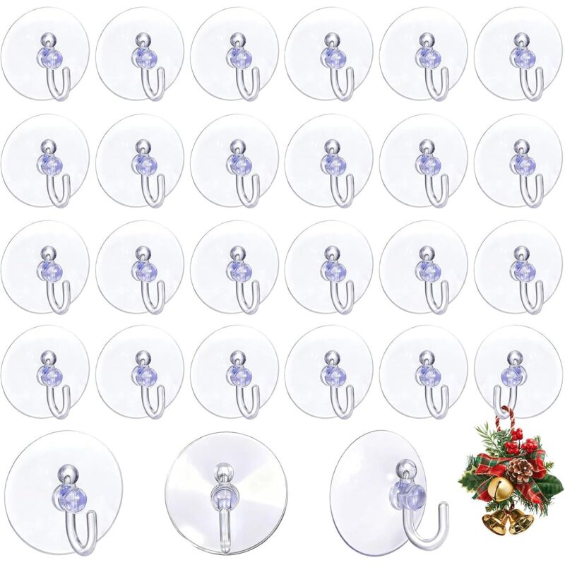 [niemals Verwendet] Transparente Saugnapfhaken, 40 Stück Kleine 40-mm-pvc-saugnapfhaken, Runde Saugnäpfe Mit Haken Für Bad, Küche/haushalt, Wand, Duschhandtuch, Fenster, Weihnachtsdekoration