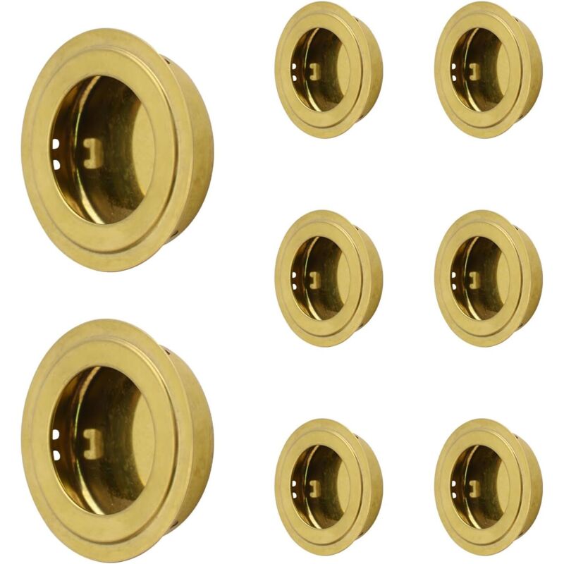 Runde, Goldfarbene Edelstahl-einbaugriffe, 8 Stück, Für Möbel, Schränke Und Schubladen - Ulisem