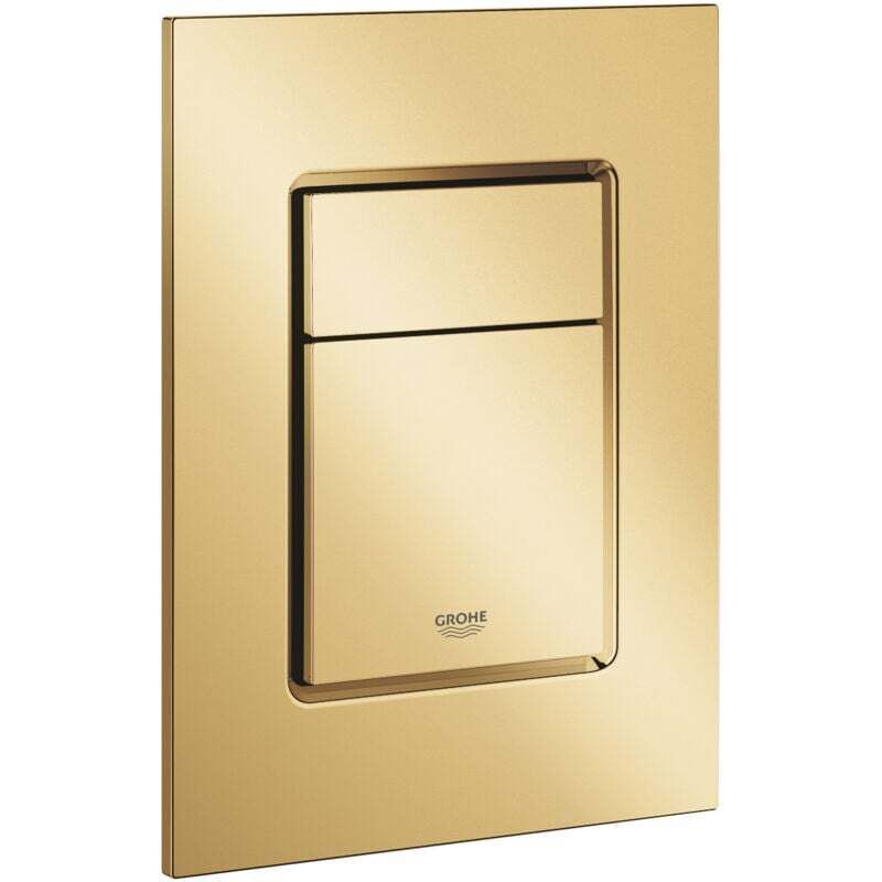 Wc-spülpanel Mit Zwei Tasten, Goldfarben, Abs, 156 X 197 Mm -ulisem