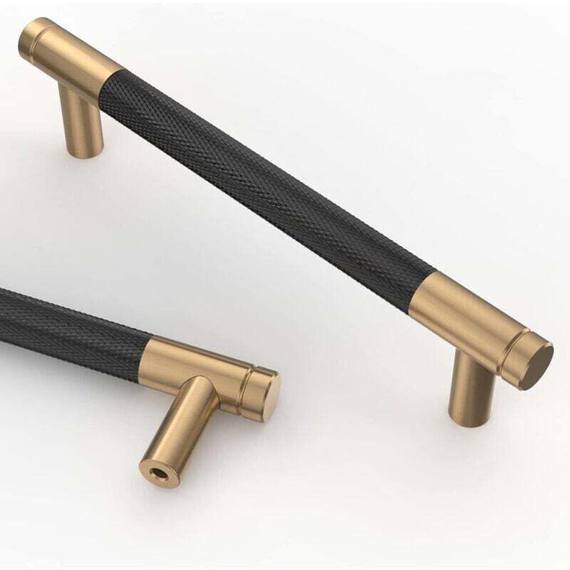 Küchenschrankgriffe In Schwarz Und Gold – 10er-set, 128 Mm, Griffe Aus Goldlegierung Für Schubladen, Schränke Und Schreibtische – Uk0026