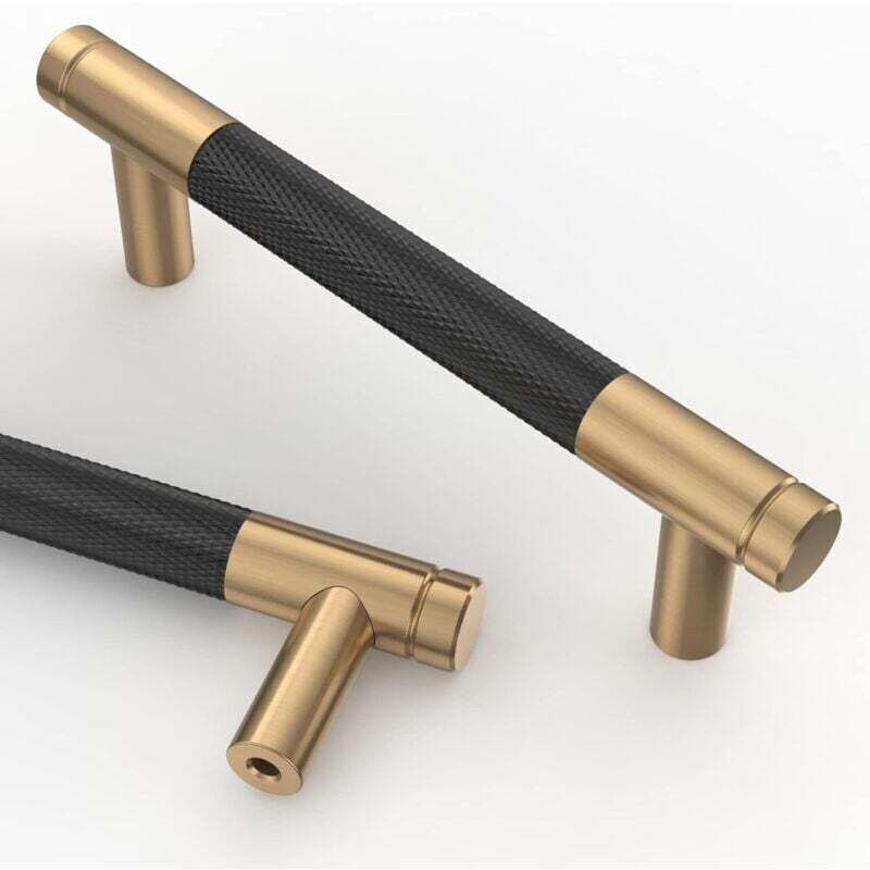 Küchenschrankgriffe In Schwarz Und Gold – 10er-set, 96 Mm, Goldlegierung, Für Schubladen, Schränke Und Schreibtische – Uk0026