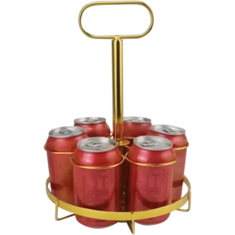 Goldener Bierflaschenhalter Aus Metall Für 6 Flaschen, Eleganter Präsentationsständer Für Bars, Restaurants Und Partys - Ulisem