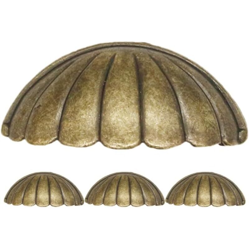 [niemals Verwendet] 6er-packung Nautische Muschelknöpfe, Vintage-kleiderschrank-/kommoden-/schubladenknöpfe