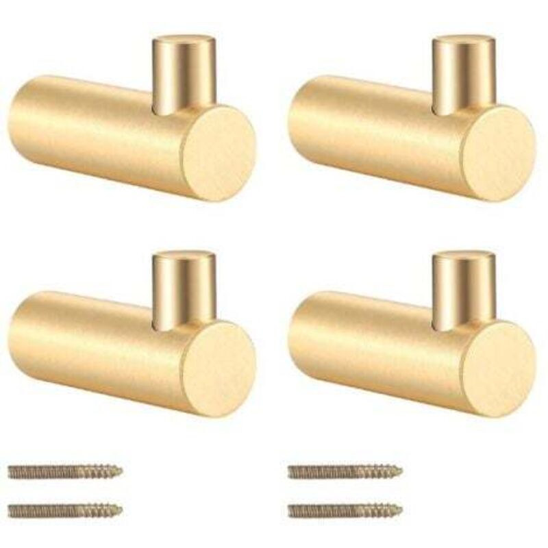 [niemals Verwendet] 4-teiliges Set Wandgarderobenhaken Aus Messing, Goldene Kleiderstange, Garderobenhalter Zum Aufhängen Von Schals, Hüten, Aufbewahrungstaschen, Kleiderbügeln Und Handtüchern
