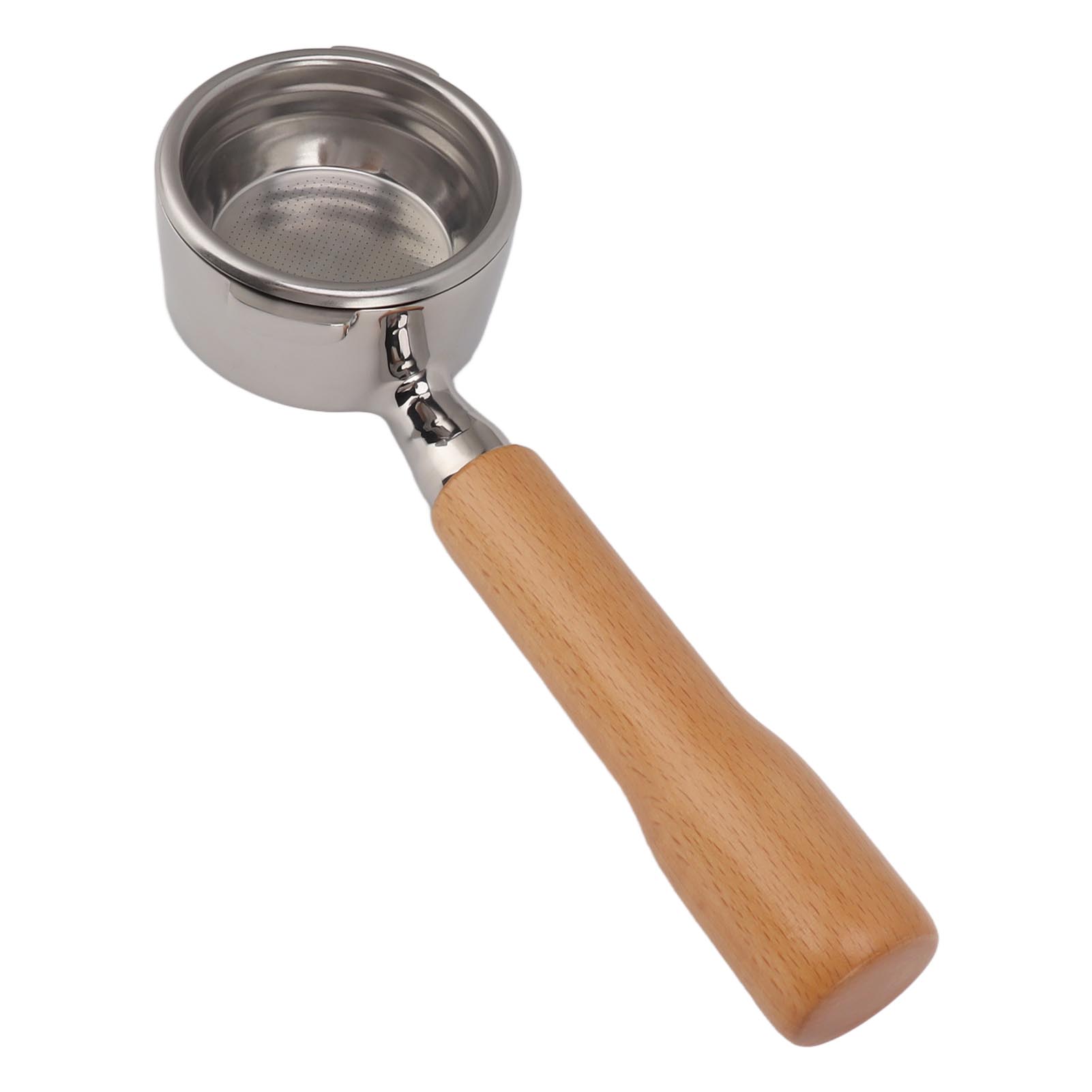 Bodenloser 58-mm-siebträger Mit Holzgriff Und Zwei Halterungen Für Die Gaggia Baby Classic C1 Kaffeemaschine, Buche-farbe