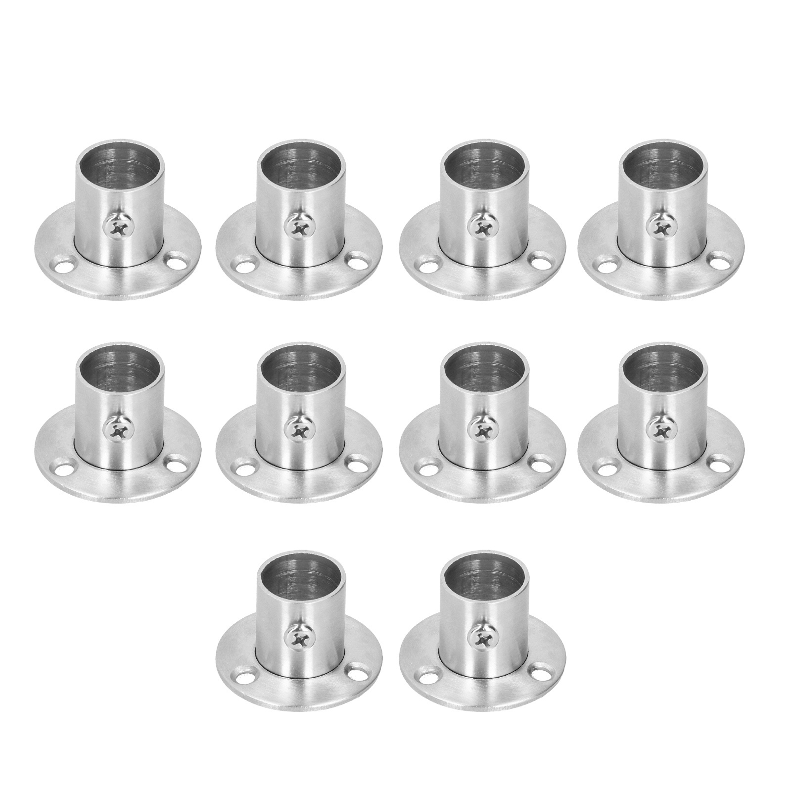 Set Mit 10 Dicken Kleiderstangenhalterungen Aus Edelstahl, Ø 19