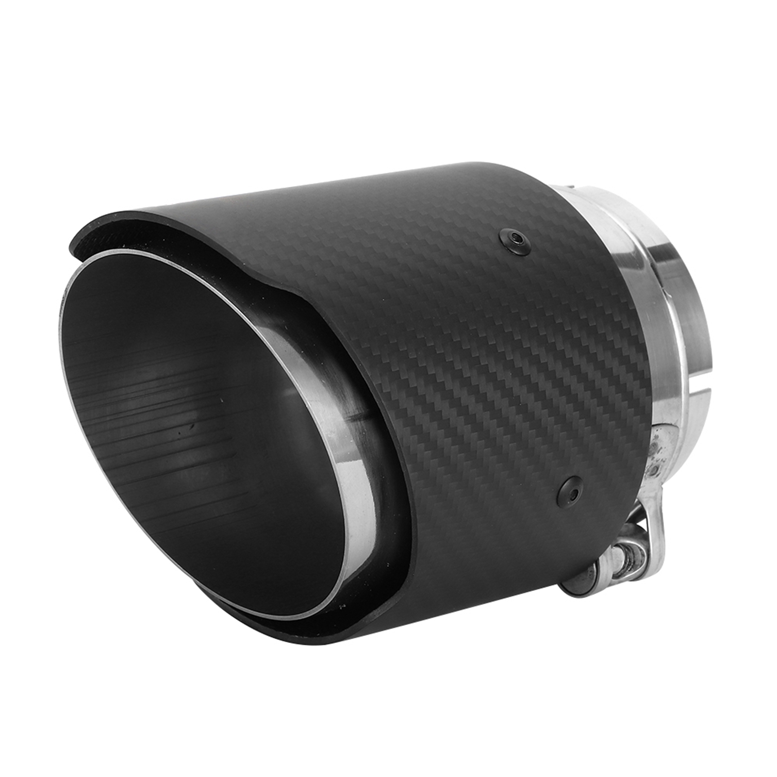Auspuffblende Aus Kohlefaser, 80 Mm Einlass, 101 Mm Auslass, Für Mazda Cx-5 Und Cx-4, Passend Für 76-mm-auspuffanlagen, Mattsilber