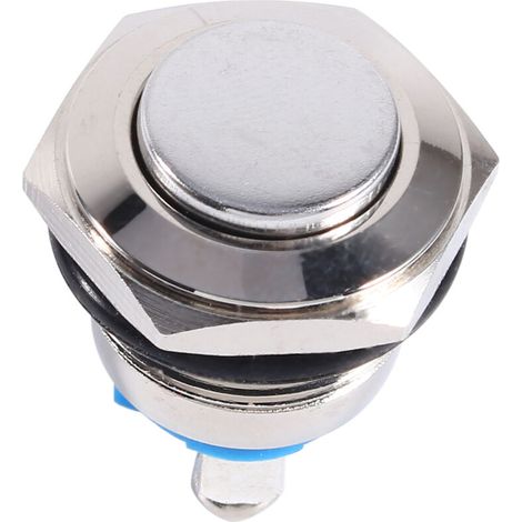 16 Mm Metall-ein/aus-knopf, 12 V Wasserdichter Autohupenschalter, Silber - Crezuo