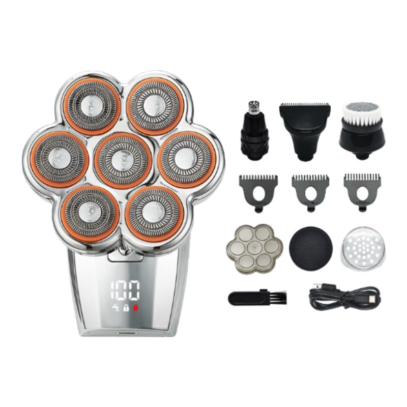 Multifunktionaler 5-in-1-rasierer Mit Sieben Klingen Und Magnetfunktion, Silber