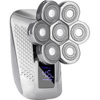 5-in-1 Elektrorasierer, 7d-scherkopf, Digitalanzeige, Wasserdicht (ipx6), Für Trockene Und Nasse Haut, 5 Austauschbare Scherköpfe