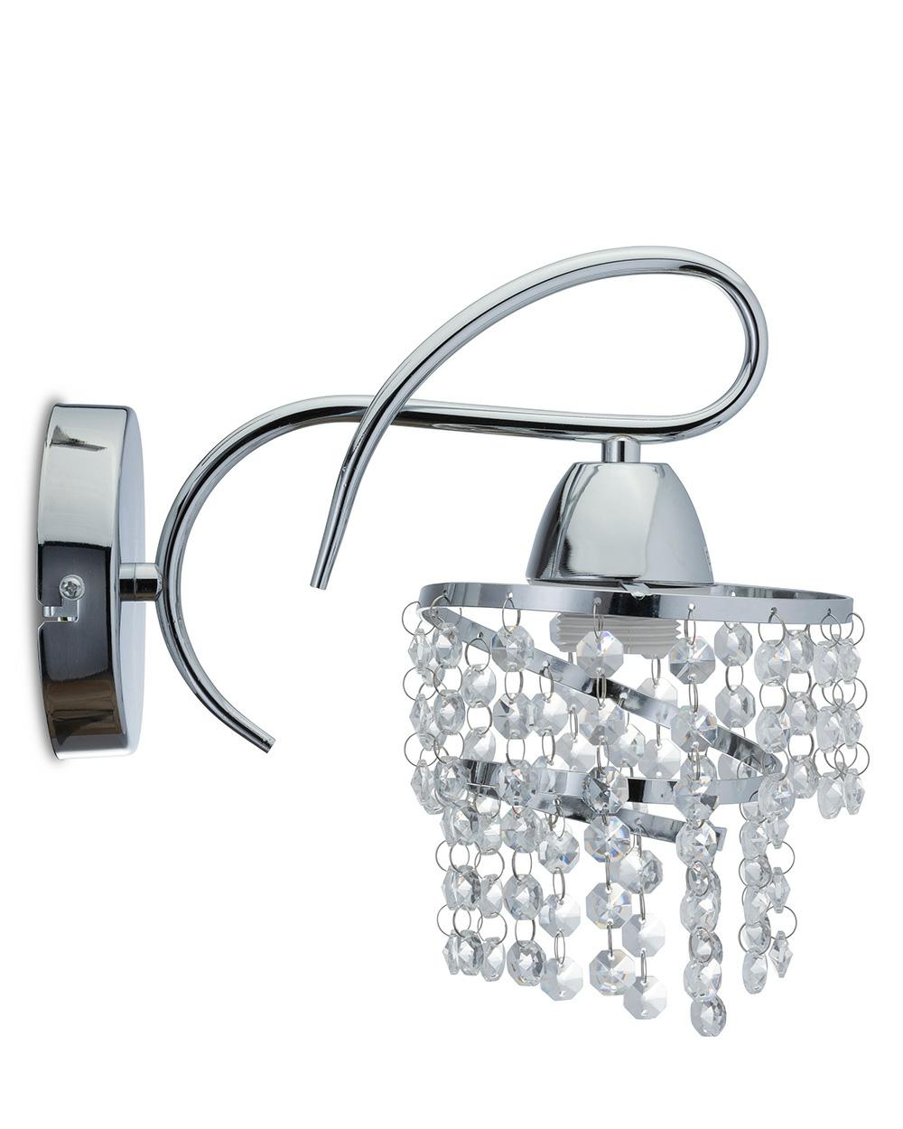 Kristall-silber-kristall-wandlampe