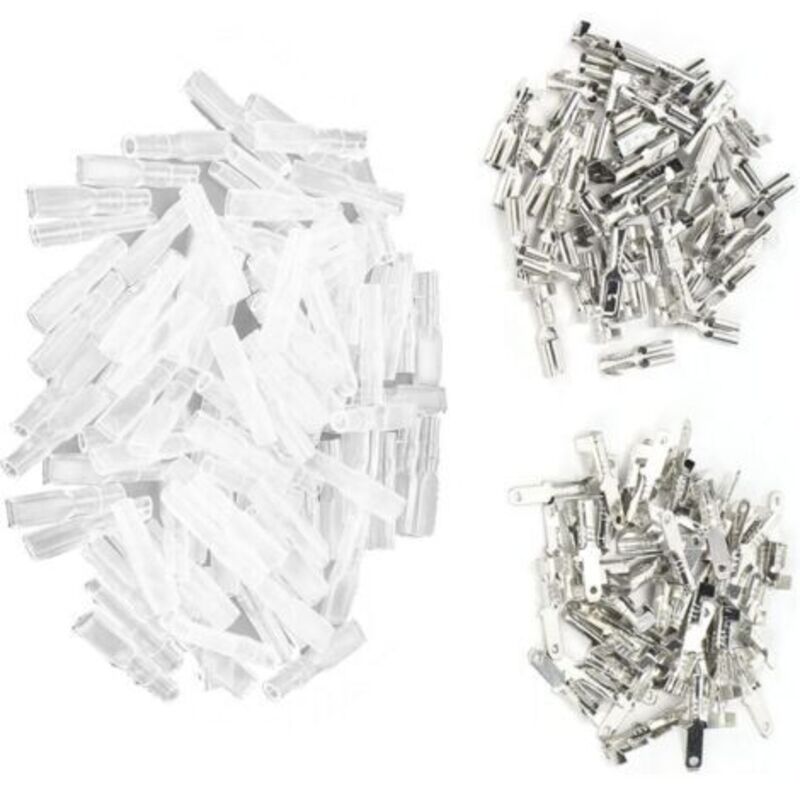 50 Crimp-anschlüsse (weiblich/männlich, Je 100 Isolierhülsen 2,8 Mm), Silberfarbene Schnellverbinder