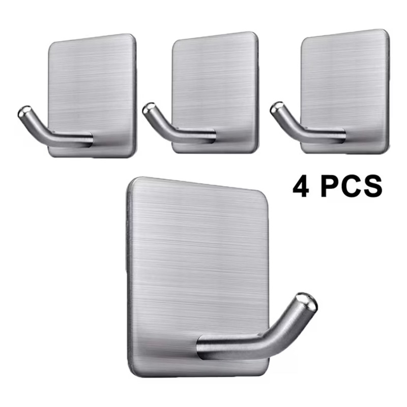 Hochleistungs-klebehaken Aus Edelstahl, 4 Stück (silber)