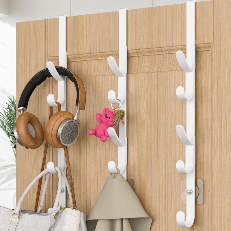 Türhaken Aus Metall, Organizer Für Taschen Und Kleidung, 6 Haken, (silber)