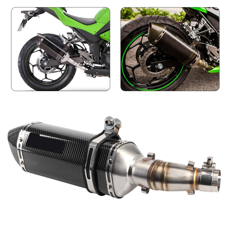 Midpipe Slipon Auspuffanlage Mit Db-killer, Kompatibel Mit Kawasaki Ninja 250r 250 300 Z250 Z300 2008-2017