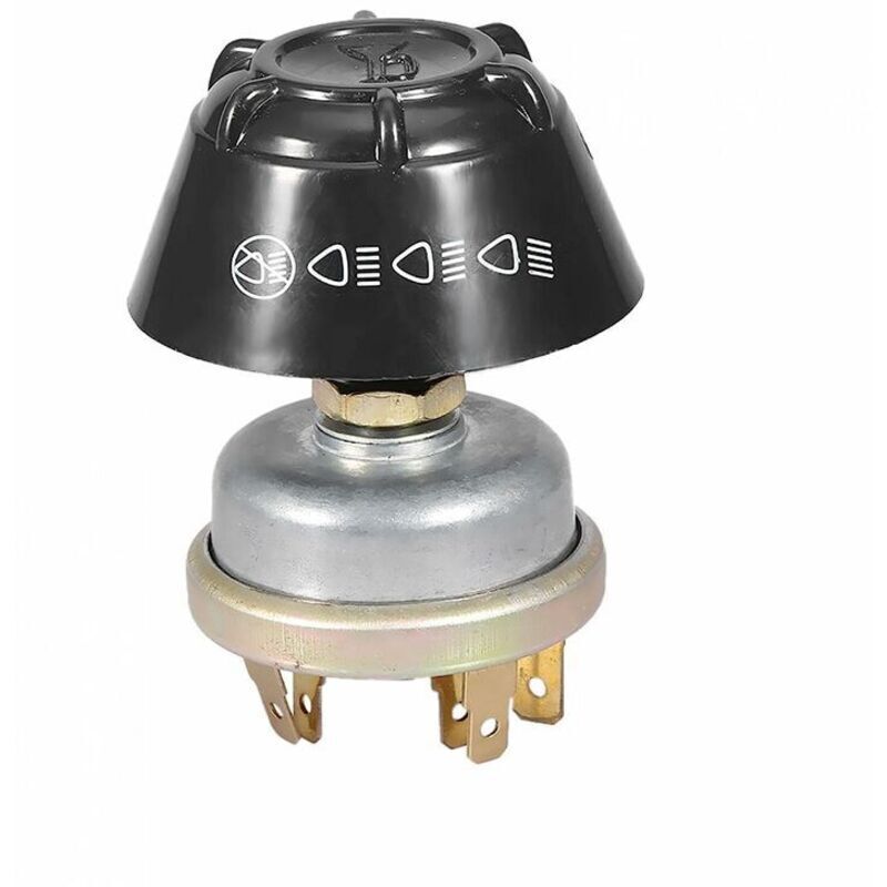 12v Wasserdichter Traktorschalter – Silberner Und Schwarzer Metall-druckknopf Für Licht Und Hupe – Ulisem