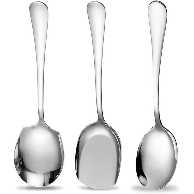 Suppenlöffel Aus Edelstahl, 3er-set, Lange Griffe, Ideal Für Profiküchen Und Catering - Ulisem