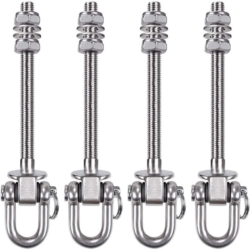 Stabile, Um 180° Drehbare Kleiderbügel Aus Edelstahl 304 – 4er-set, Tragkraft 800 Kg, 14,5 Cm Durchmesser, Für Veranda, Yoga, Boxsack – Ulisem