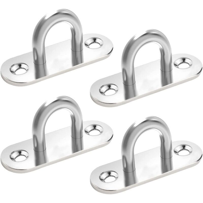 Ösenplatten Aus Edelstahl 304 – 4er-set U-förmige Befestigungen Für Wand-, Decken- Und Bootsaufhängungen – Ulisem