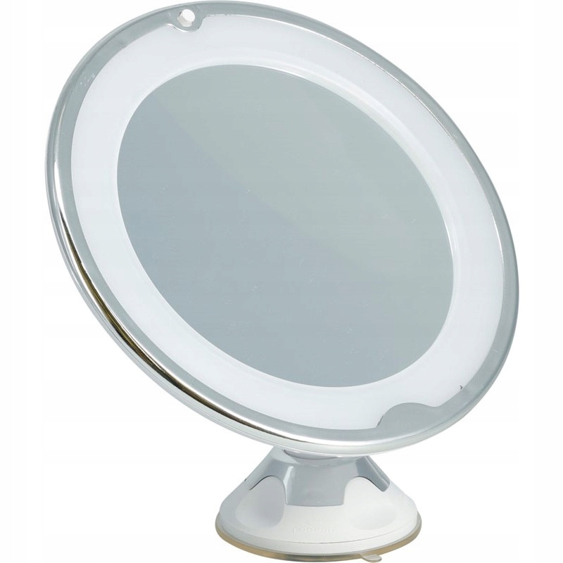 Runder, Batteriebetriebener Led-standkosmetikspiegel, Silber, 20 Cm, 1 Stück.