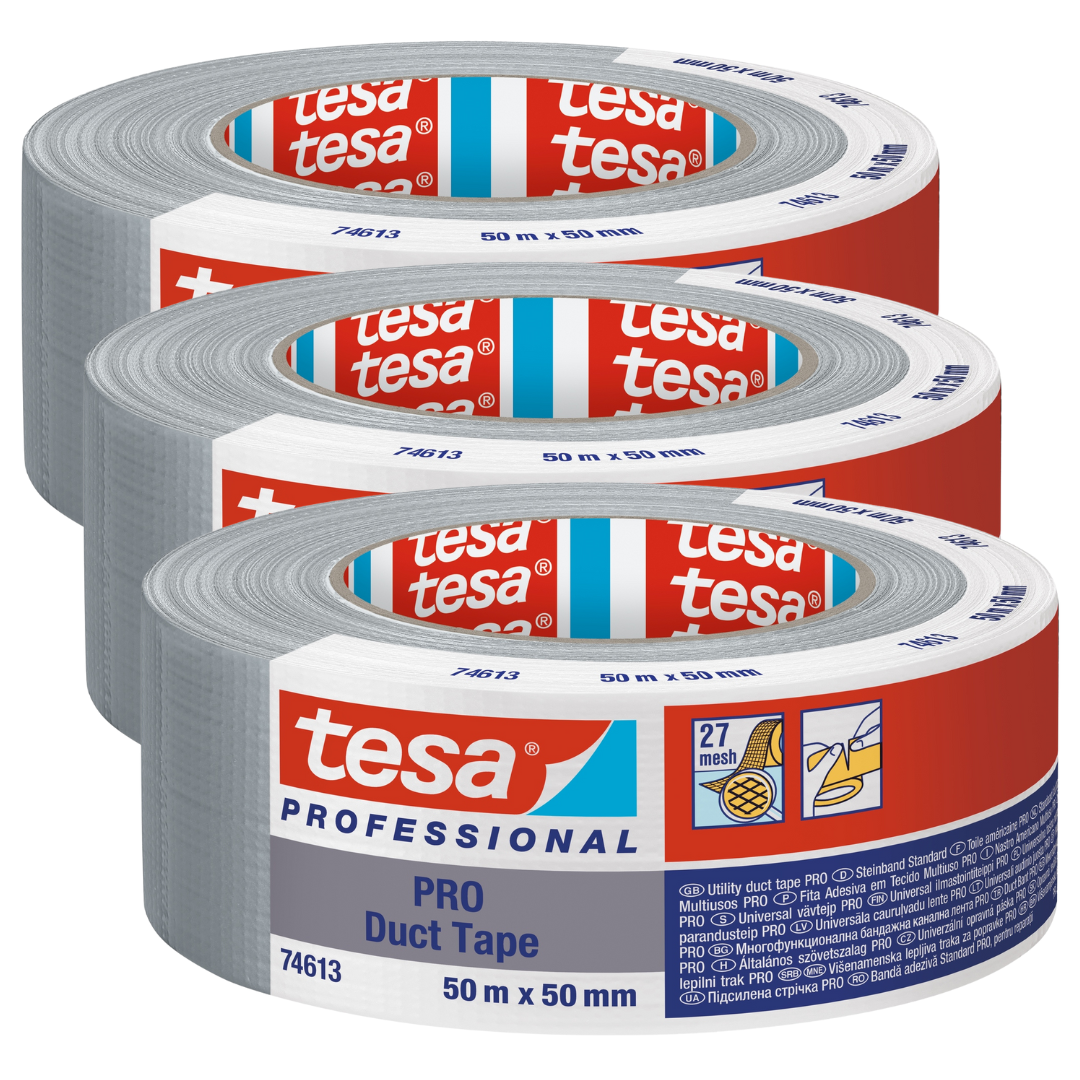 Tesa Gewebeband, Silberfarben, Wasserdicht, 50 M X 50 Mm X 3