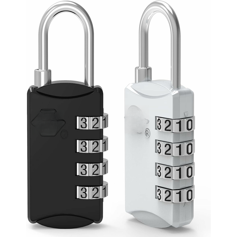 Tsa-gepäckschloss – 4-positionen-schloss (schwarz Und Silber, 2 Stück)