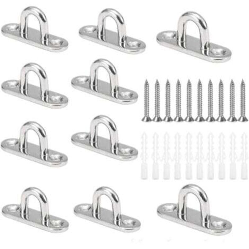 [niemals Verwendet] 10 Stück M5 U-förmige Deckenhaken Aus Edelstahl 304 Mit 15 X 45 Mm Basis, Wandmontage-ösenplatten Zur Befestigung Von Kabeln An Booten Und Yogageräten Oder Zum Aufhängen Von Decken