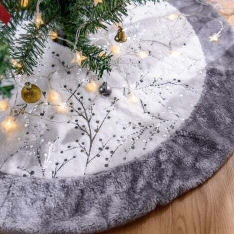 [niemals Verwendet] 90 Cm Weihnachtsbaumdecke, Weihnachtsbaummatte, Große Silberne Ast-weihnachtsbaum-unterlage, Weihnachtsbaumdecke (silber)