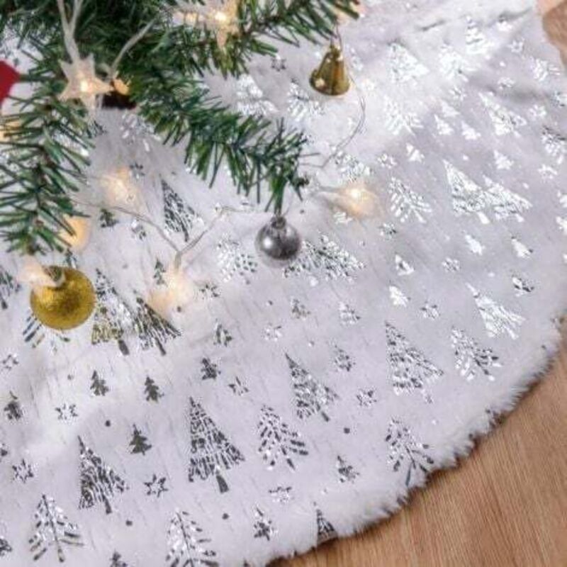 [niemals Verwendet] 90 Cm Weihnachtsbaumdecke, Weihnachtsbaummatte, Große Silberne Weihnachtsbaumdecke, Weihnachtsbaum-unterlage, Baumdecke (silber)