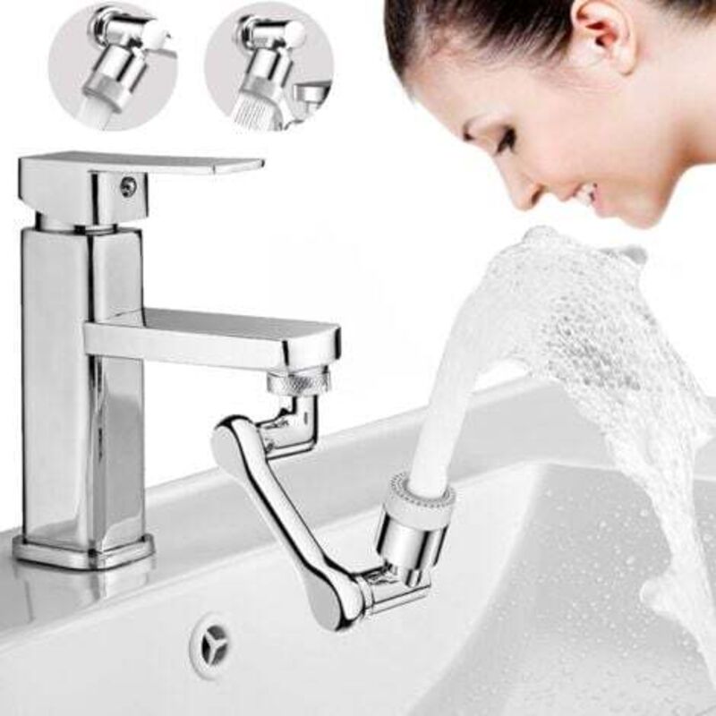 [niemals Verwendet] Universeller, Um 1080° Schwenkbarer Wasserhahnverlängerungssatz Mit Weitwinkligem, Schwenkbarem Mechanischem Arm, Spritzschutzfilterhahn Mit 2 Auslassmodi (dual-modus)