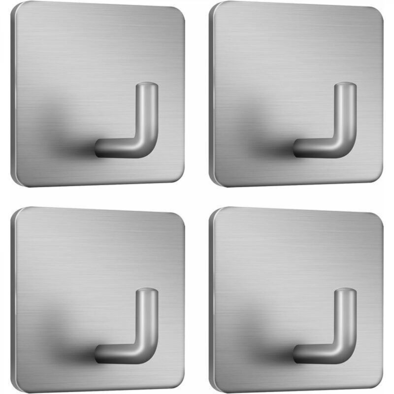 [niemals Verwendet] Selbstklebende Haken Für Handtücher, Zum Aufhängen Von Kleidern, Mänteln, Wandhaken, Edelstahl, 4er-pack (silber)