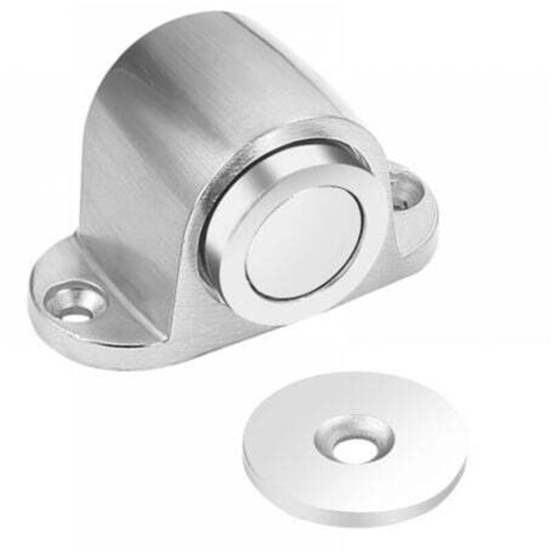 [niemals Verwendet] Federbelasteter Türstopper Mit Magnet Für Schwere Türen, Silberfarben, Saugnapf Zur Befestigung Ohne Bohren, Starker Magnet, Kollisionssicherer Türstopper Für Die Türkante