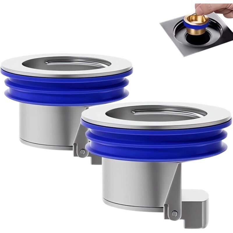 [niemals Verwendet] Set Mit 2 Magnetischen Duschablaufstopfen Für Den Boden, Rückflussverhinderer, Kompatibel Mit Durchmessern Von 1,25" Bis 1,65" (silber).