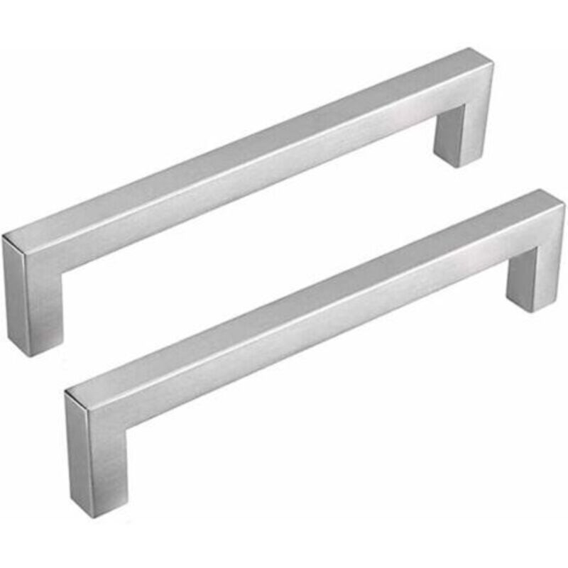 [niemals Verwendet] Set Mit 2 Küchenschrankgriffen, 128 Mm Lochabstand, Küchenschrankgriffe Aus Edelstahl, Silberner Küchengriff, Schrankgriffe Aus Gebürstetem Nickel