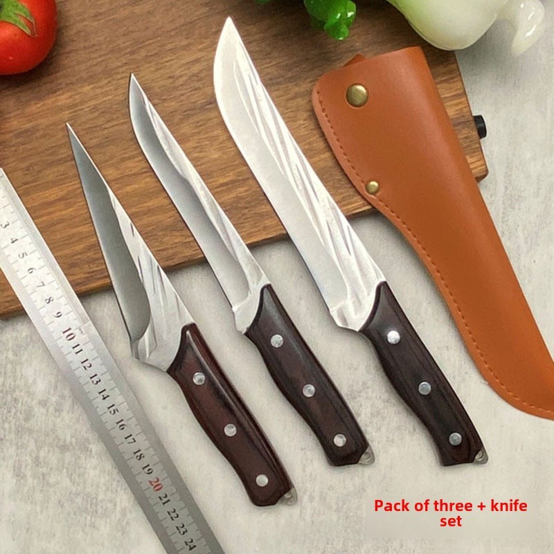 Schmiedemesser, Schweineschlachtmesser Und Hammelmesser, Edelstahl (3-teiliges Set, Violettes Holz)