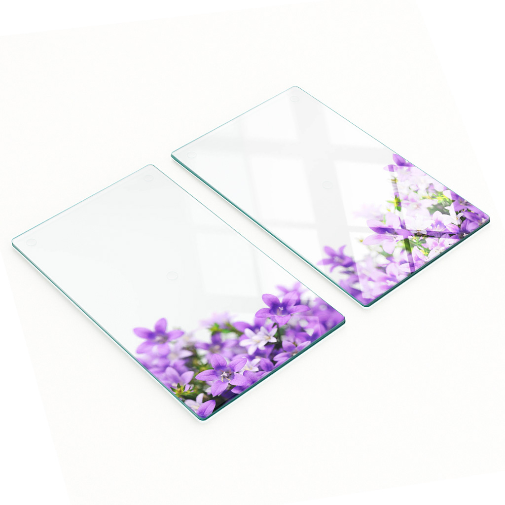 Multifunktionale Dekorative Glasplatten „lila Glocken“ 2 X 30 X 52 Cm